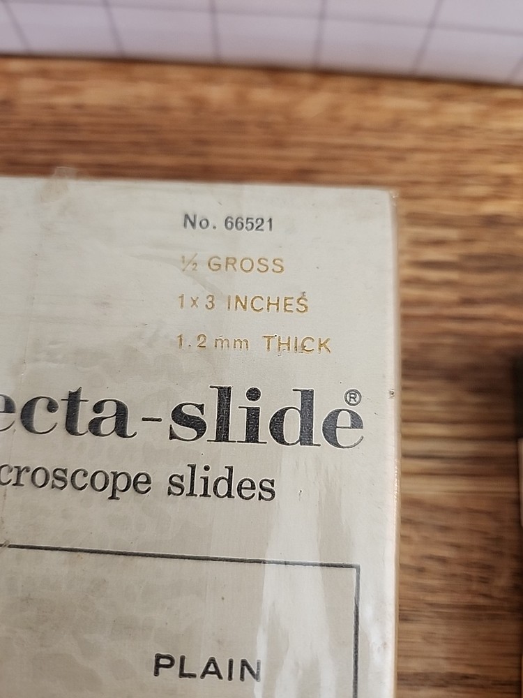NOS Plain Microscope Slides, Esco, Fisher, Silver Label, Protecta, Precleaned