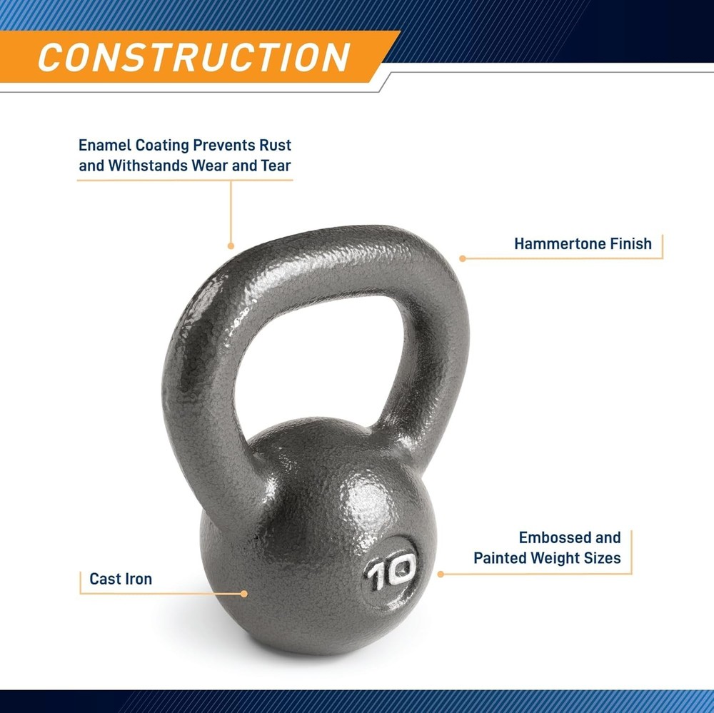 Classic Design Kettlebell Weights - 10-55 lbs