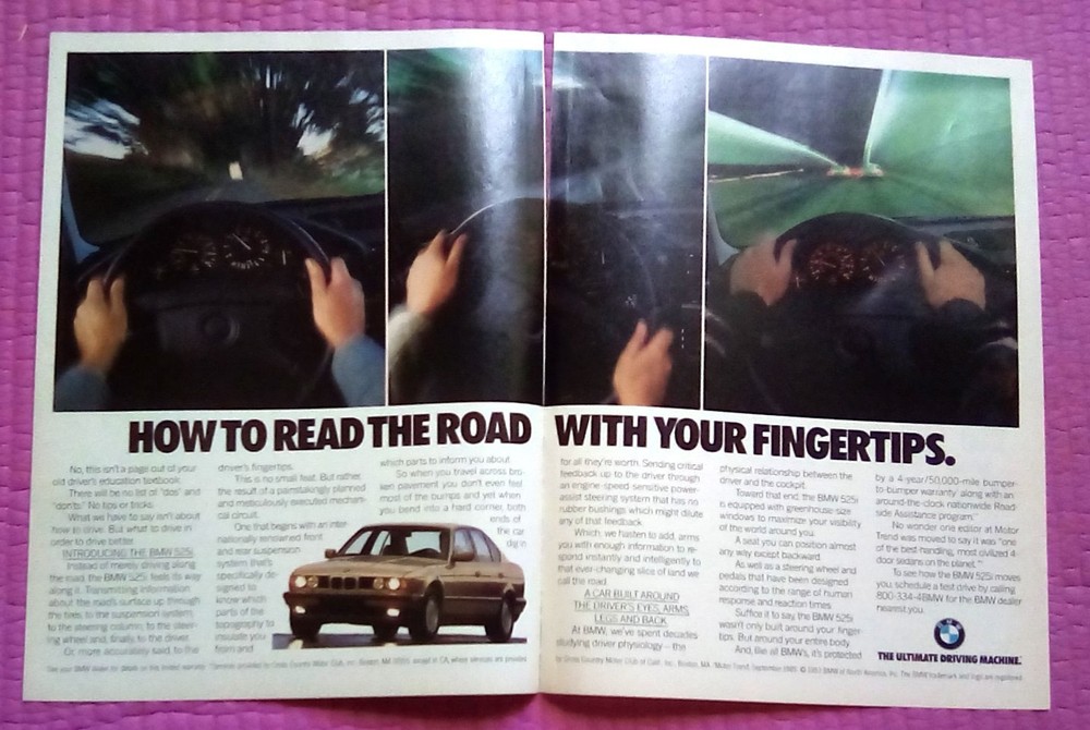1993 BMW 525i 2 Page Print Ad
