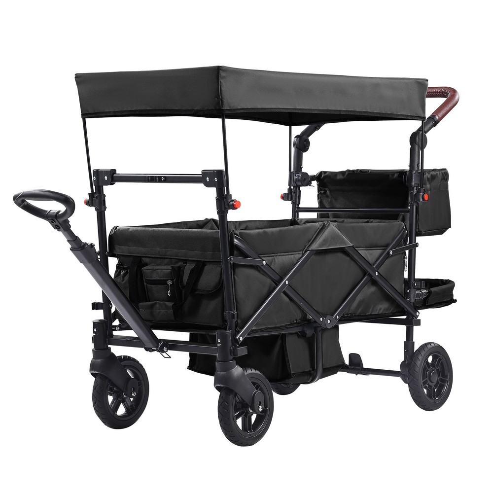 Double Stroller for 2 Kids, 55lb Capacity, Adjustable Handle, Shock Wheels