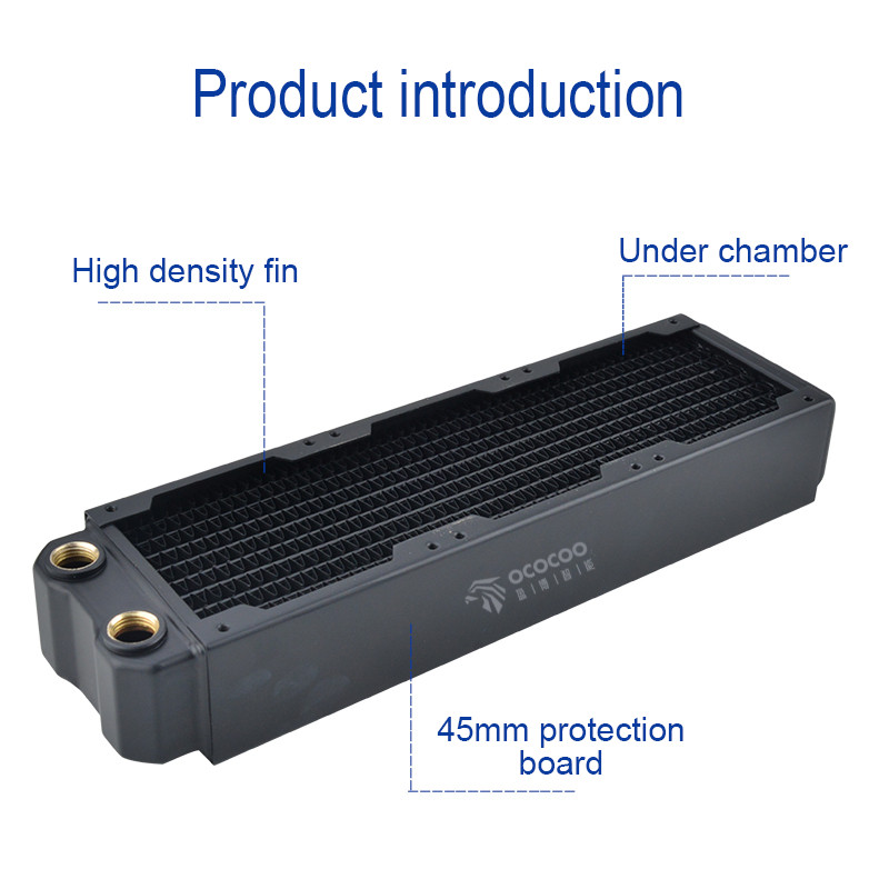 OCOCOO 240 Copper Radiator For Water Cooler Computer System Liquid Cooling LED