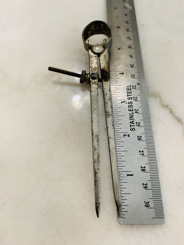 Drafting Compass And Geometry Rounder Vintage Used
