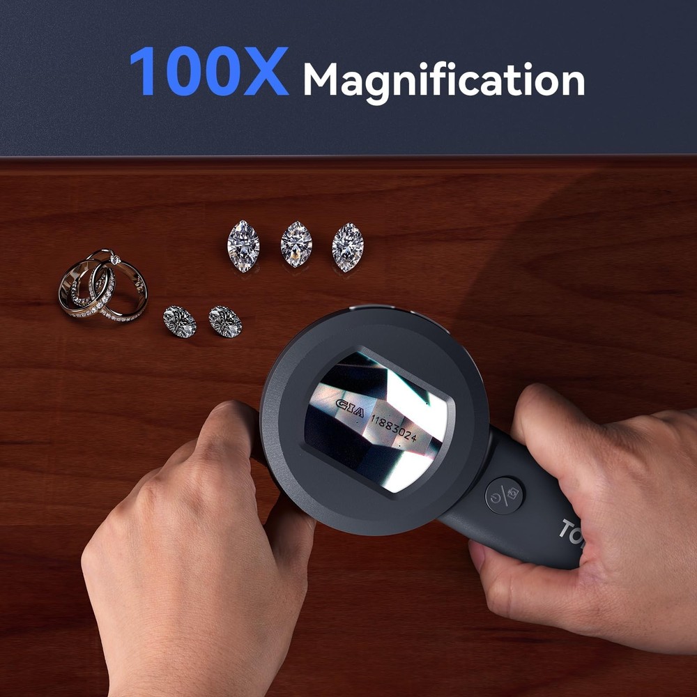 P10 Microscope for Adults Kids, Handheld Coin Magnifier with Light for Error ...