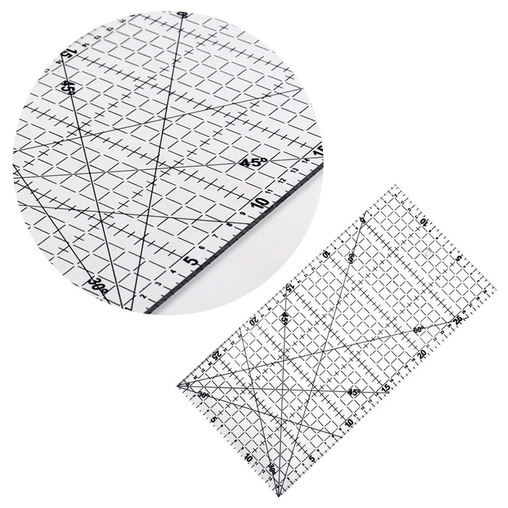 DIY Quilter's Ruler Sewing Ruler Tool with Grid Lines for Easy Precision