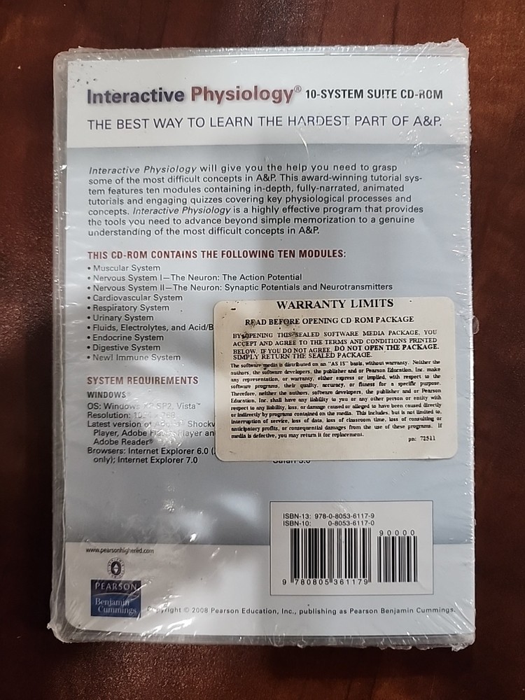Interactive Physiology: 10 System Suite (10 Modules) / CD-ROM
