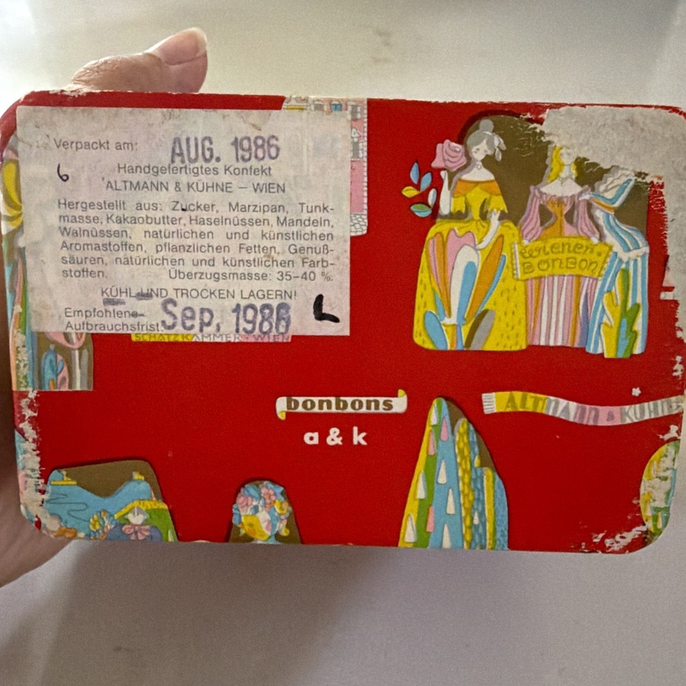 1986 Austrian Altmann & Kuhne Candy Container 3 Shelf Box Tiny Box