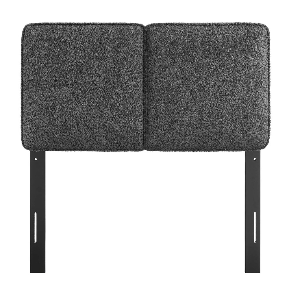 Modway Lindee Boucle Fabric Twin Headboard in Slate