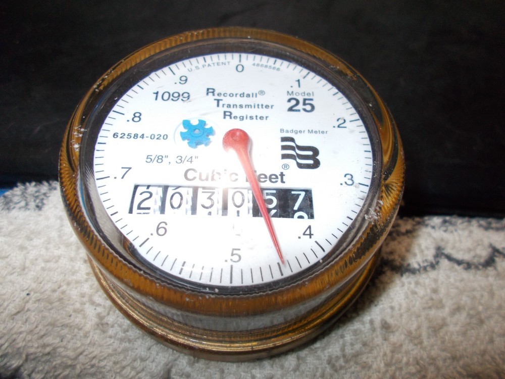 Badger Model 25 5/8" 3/4" Recordall Transmitter Register