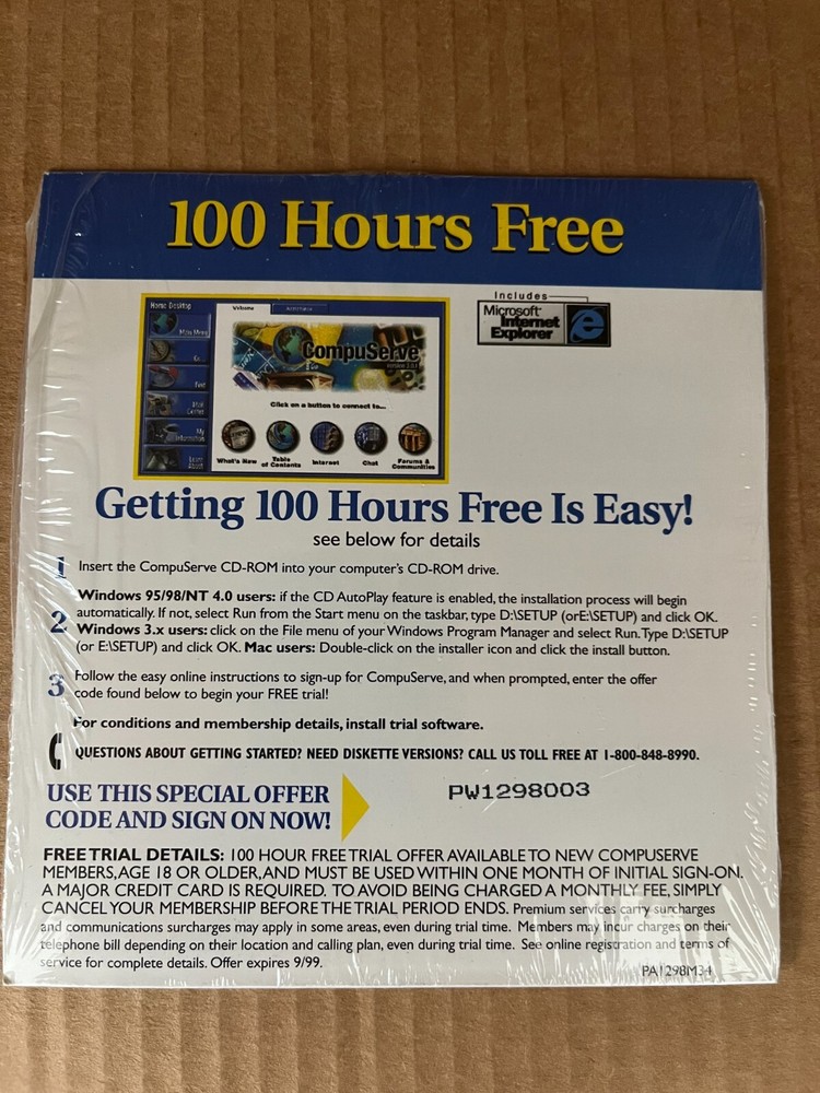 Sealed CompuServe CD-ROM