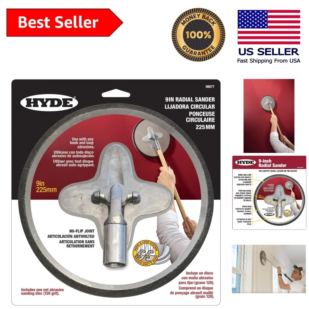 Lightweight 9-Inch Radial Sander with Pivoting Hinge for Precision Sanding
