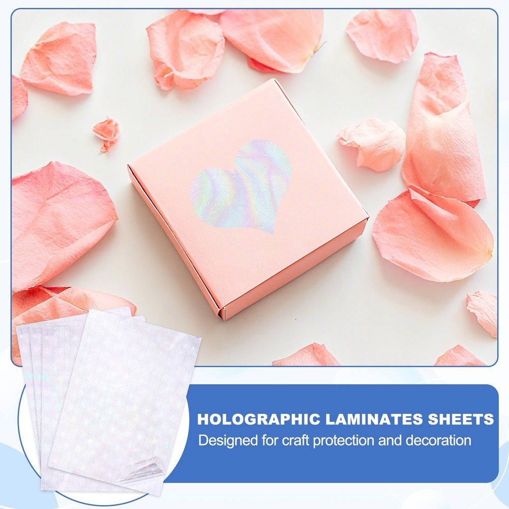 12x8in Holographic Laminate Sheets 12Pcs Sticker Paper Firework Pattern