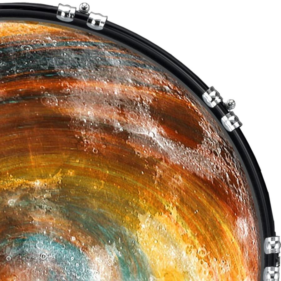 20" Custom Bass Kick Drum Front Head Graphic Graphical Space - Spiral Moon