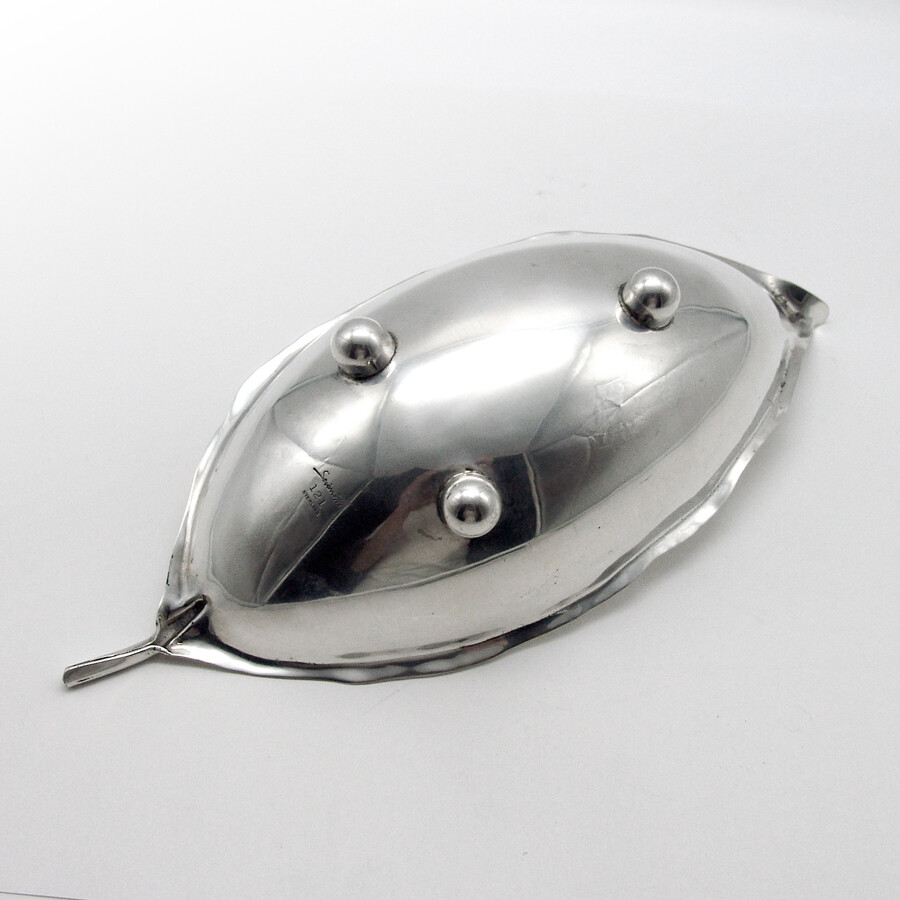 Leaf Form Serving Bowl Alfredo Sciarrotta Sterling Silver