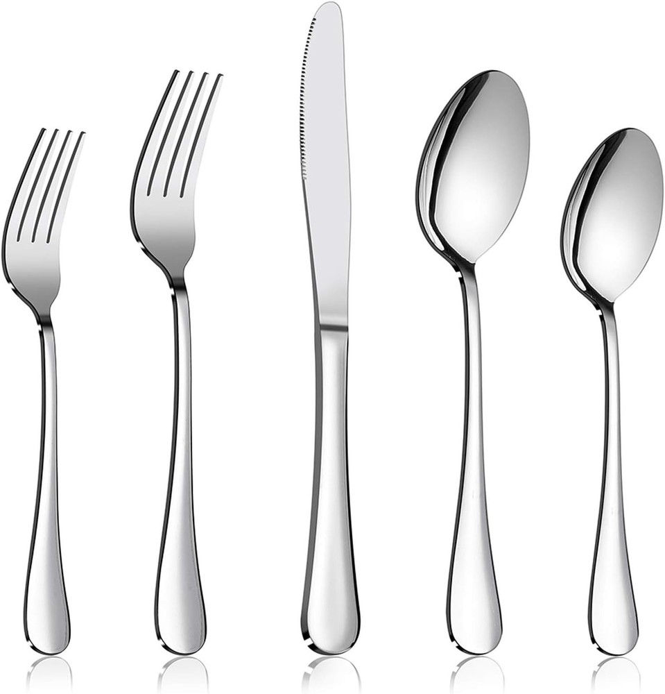 Silverware Set Service for 2, E-far 10-Piece Stainless Steel Flatware Set Cutler