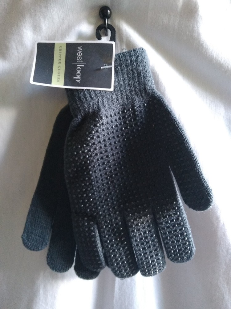 WEST LOOP GRIPPER LADIES GLOVES * * ONE SIZE ** WARM **GRAY