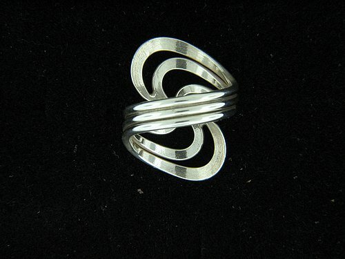 Sterling Silver Ring Adjustable Swirl Ladies Ring