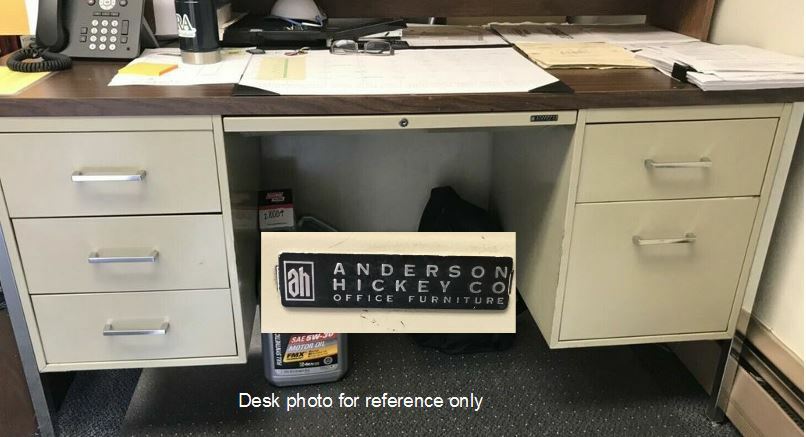Mid century modern desk drawer roller set Anderson Hickey