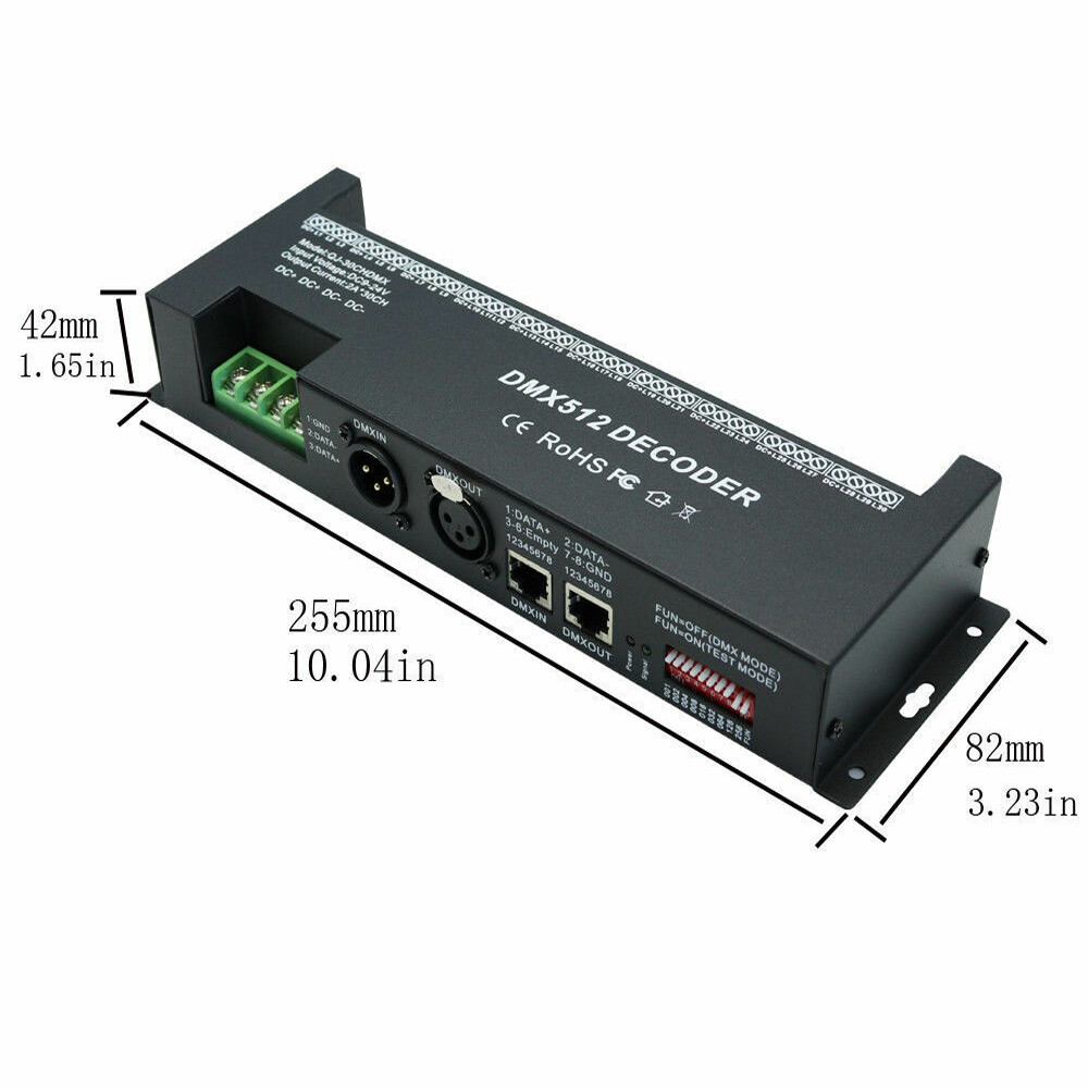 2A/30 Channel/30CH 512 DMX LED RGB Strip Controller DMX512 Decoder Dimmer 9V 24V