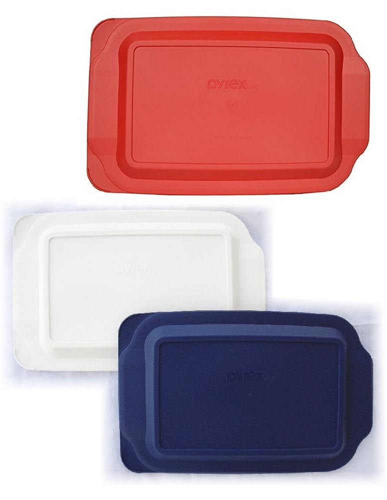 PYREX Bakeware 9 x 13 PLASTIC COVER *Choose: RED or WHITE 233-PC Tab Handles