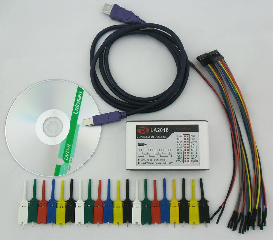 LA2016 USB Logic Analyzer 200M Max Sample Rate 16-Channel MCU/ARM/FPGA Deb