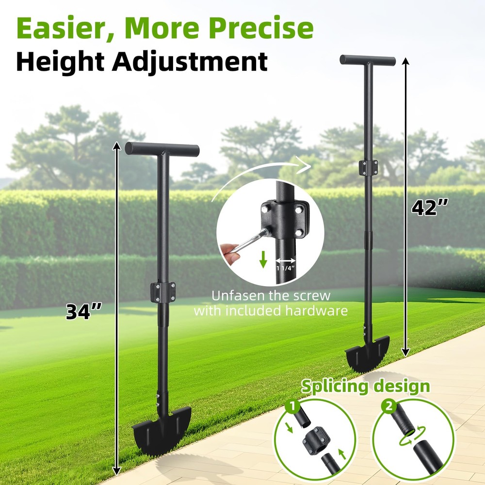 Edger Lawn Tool, Heavy Duty 49 Inch Border Edger with Half Moon Sharp Blade, ...