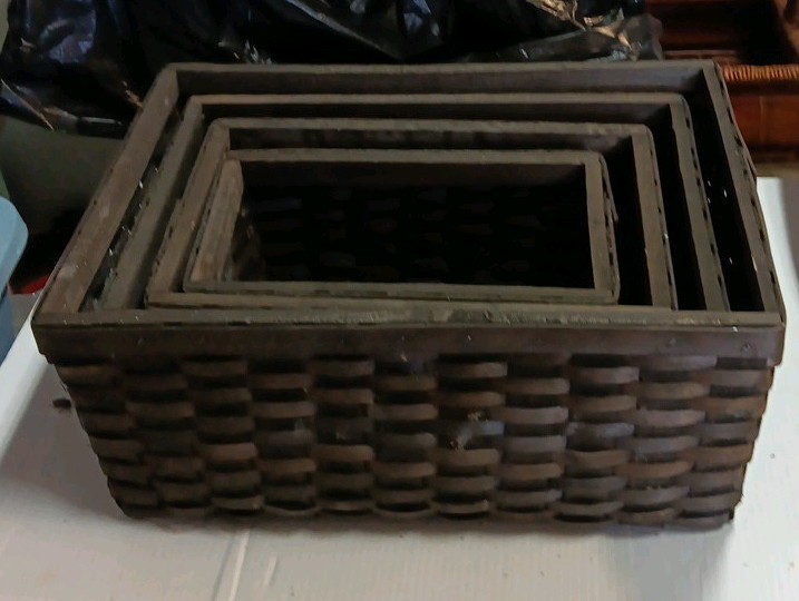 Set Of 4 Woven Wicker Baskets