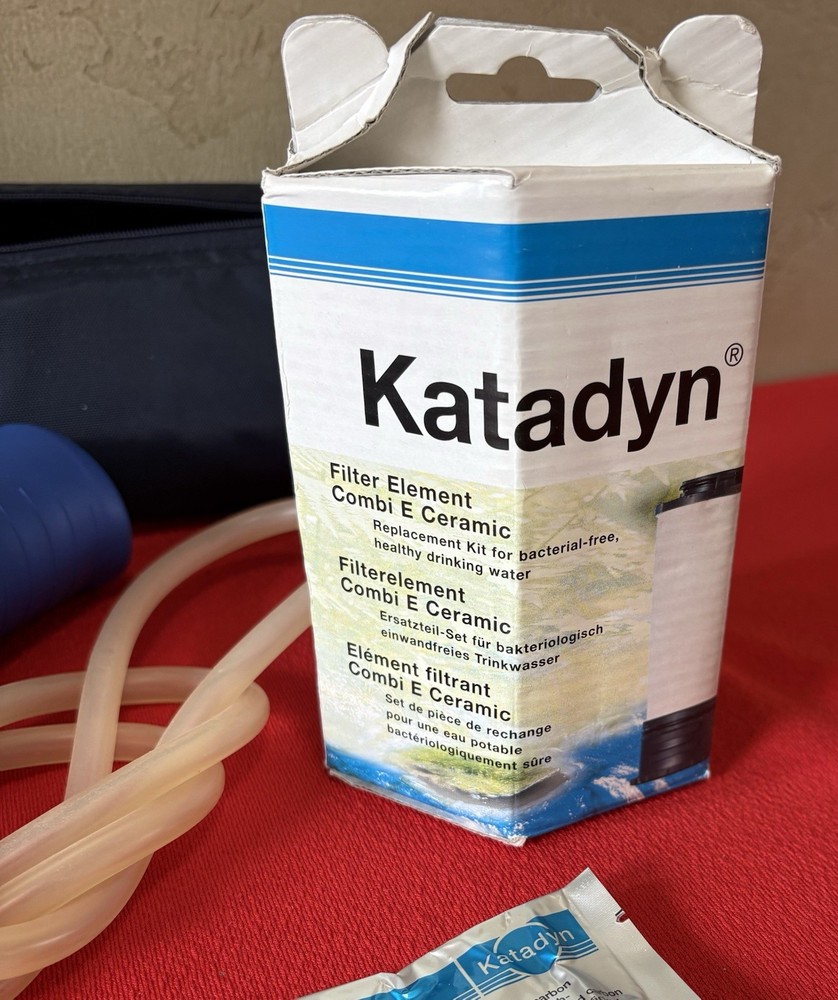 Katadyn Combi Water Filter w/ Spare Combi E Ceramic Filter & 12 Carbon Packets!