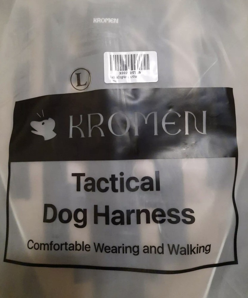 Kromen Tactical Dog Harness LARGE Black & Tan