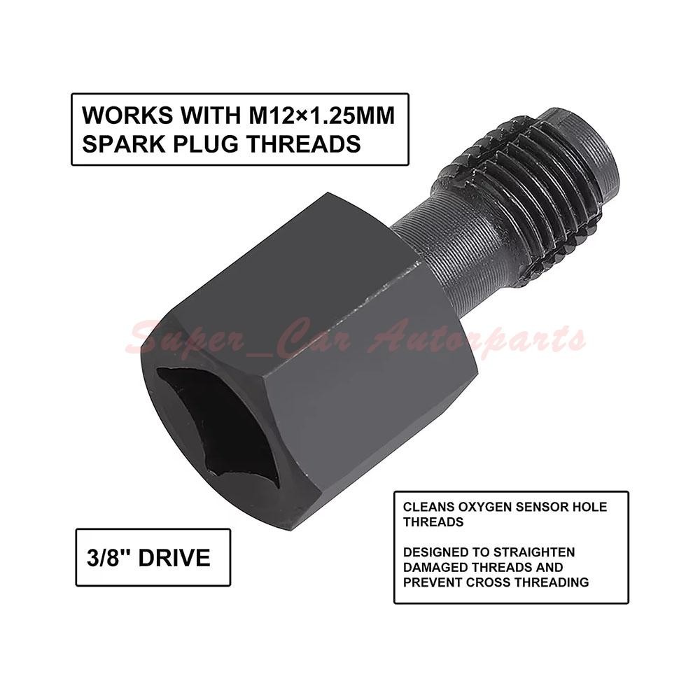 5pcs Oxygen O2 Sensor Socket Remover/Installer Thread Chaser Tool Set Kit 22mm