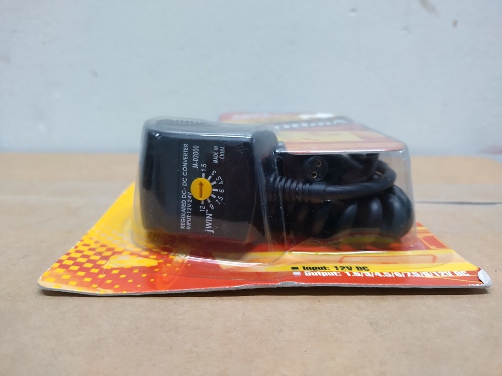 JWin Regulated DC Car Converter with 6 Interchangeable Plugs & Voltage Selector