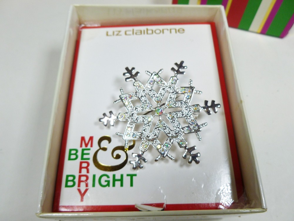 Liz Claiborne Snow Flake Brooch Pin