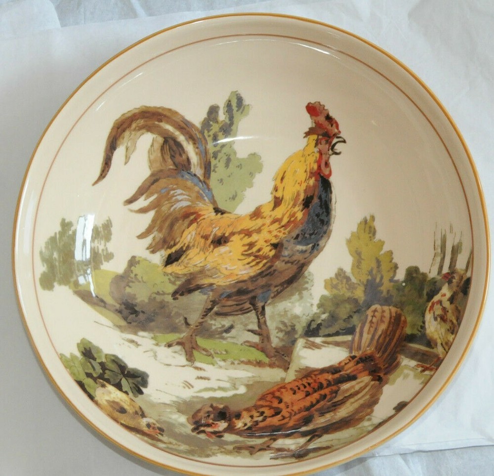 New Large Rooster LARGE Paste Salad SERVING BOWL Williams Sonoma Rustic ITALY