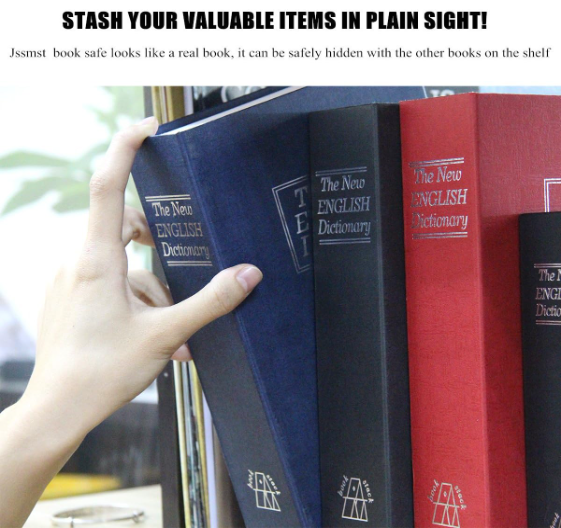 Book Safe with Combination Lock - Home Dictionary Diversion Metal Safe Lock Box