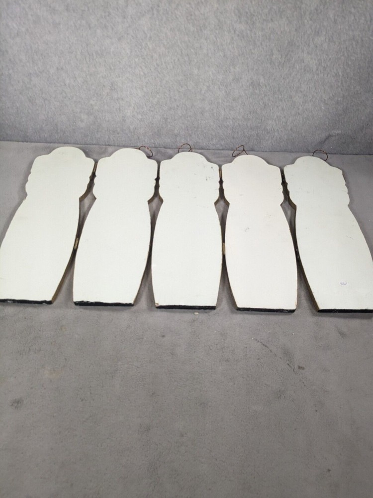 Vintage Holiday Angels Wooden Mini Screen Folding Panel ABC Distributing Co.