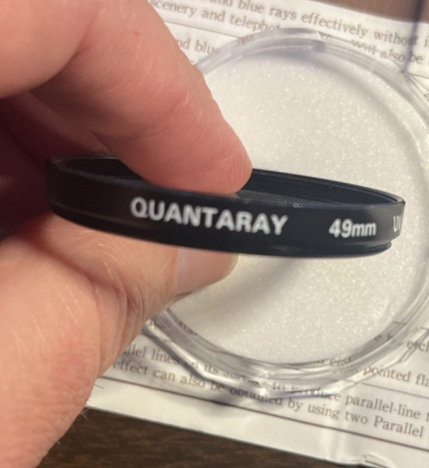 Quandary 49 mm UV Filter Light Use Original Box and Packaging