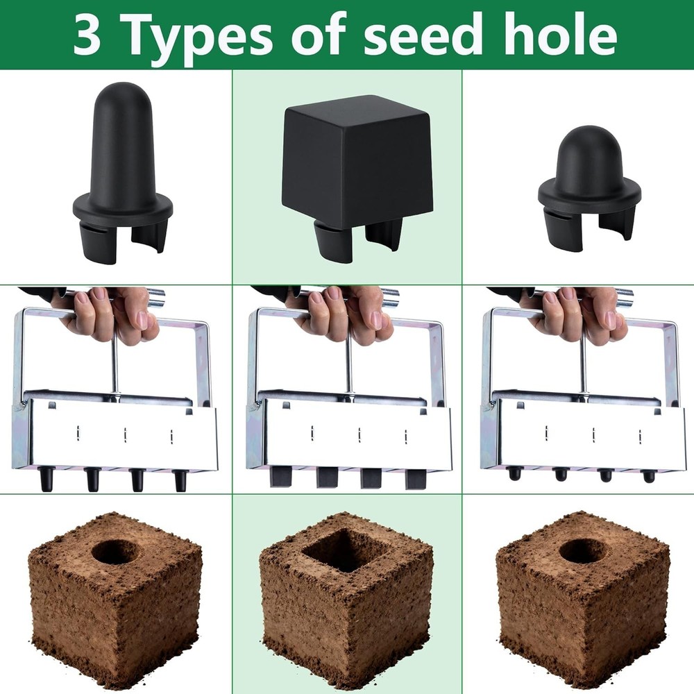 24 Pcs Soil Block Maker Seed Pins, 3 Types Soil Blocker Seed Hole Maker, Seed...