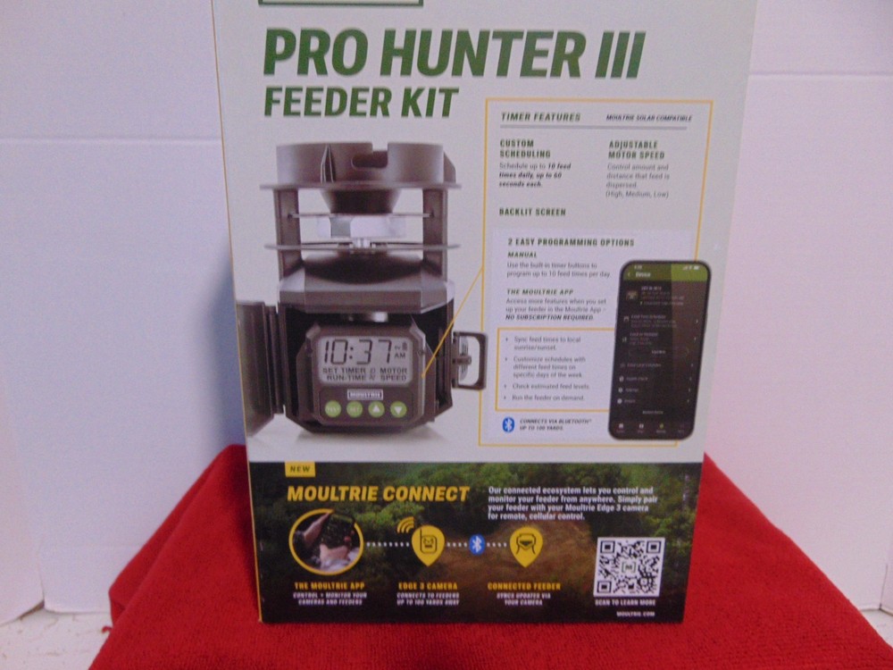 Moultrie Pro Hunter III Deer Feeder Kit Quicklock Adapter Bluetooth Connect