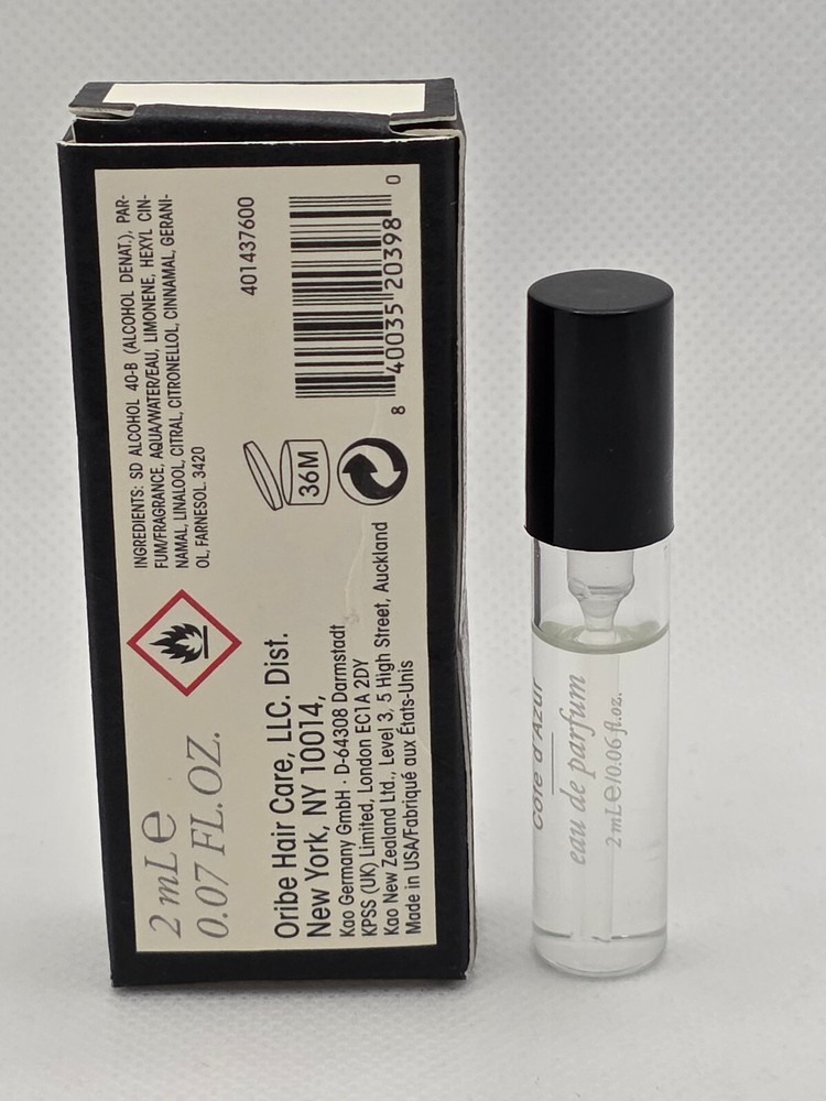 Oribe Cote d'Azure edp sample 2ml, tested once