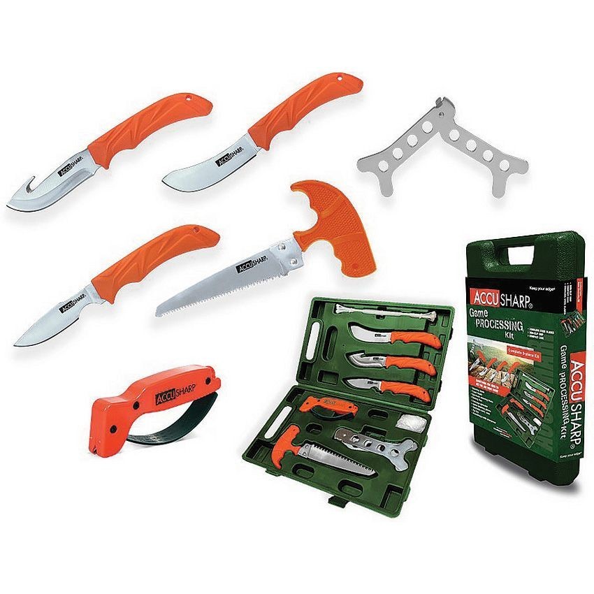 AccuSharp Complete 9-Piece Game Processing Kit w/Case, SS Blades #728C