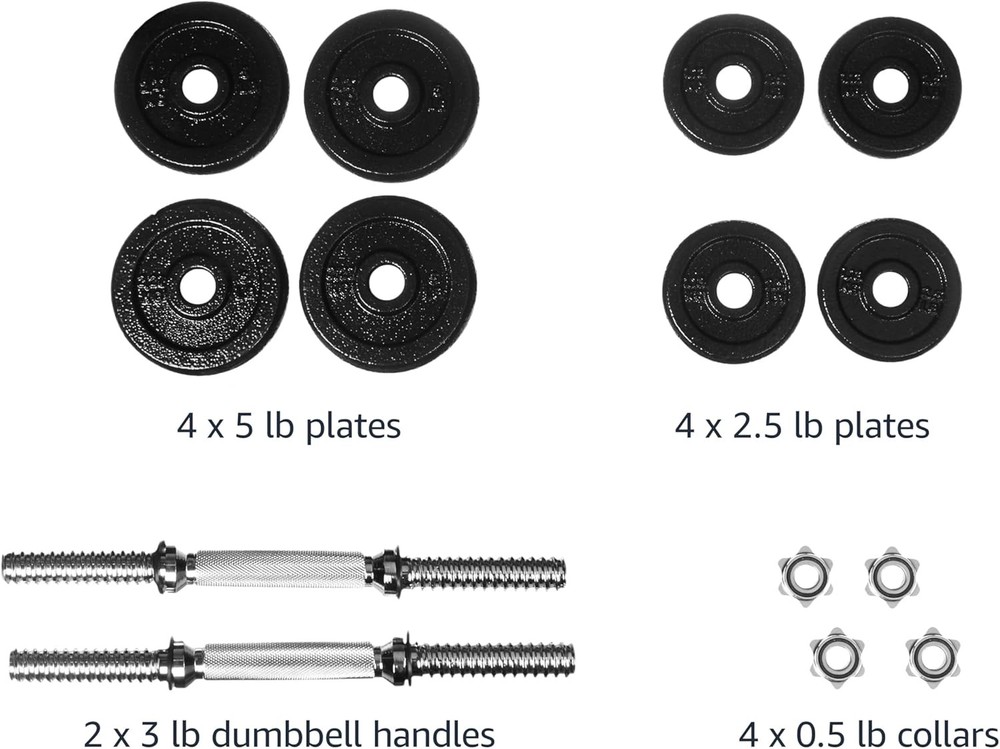 38LB Adjustable Dumbbells Pair – Steel Weight Set with Storage Case