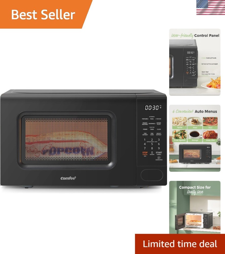 Efficient Countertop Microwave Oven - 0.7 cu.ft with Defrost & Memory Function