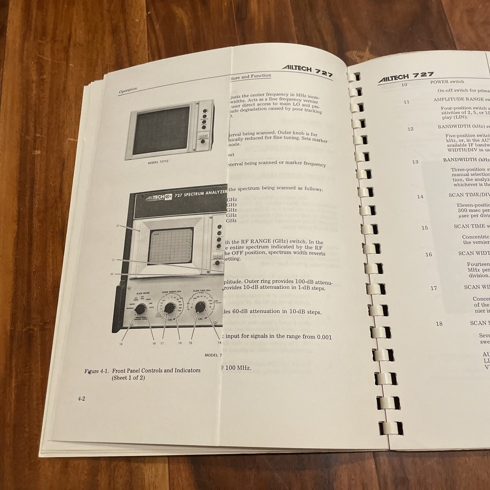 AILTECH Model 727 Spectrum Analyzer Operating Manual Revision A 1976