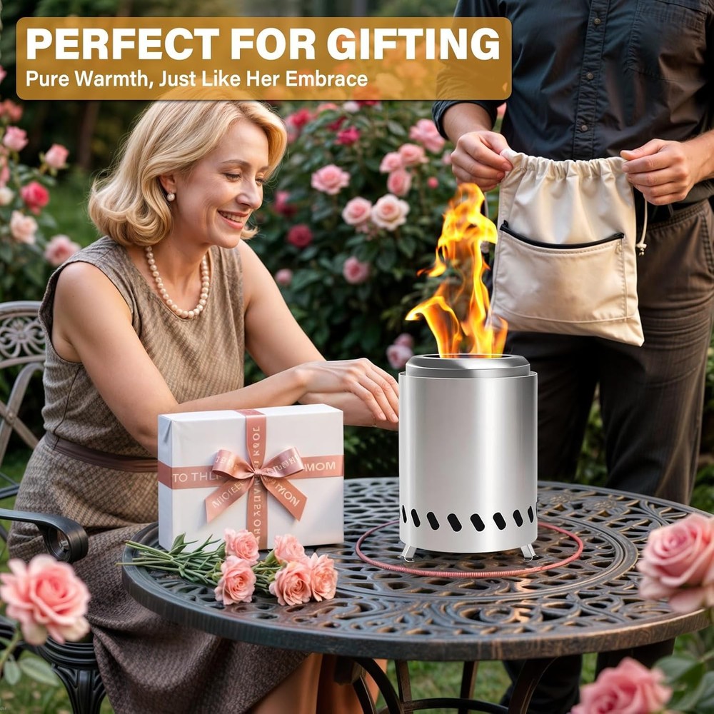 HGD Tabletop Fire Pit, Smokeless Firepit Outdoor, Mini Fire Pit for with Carry B