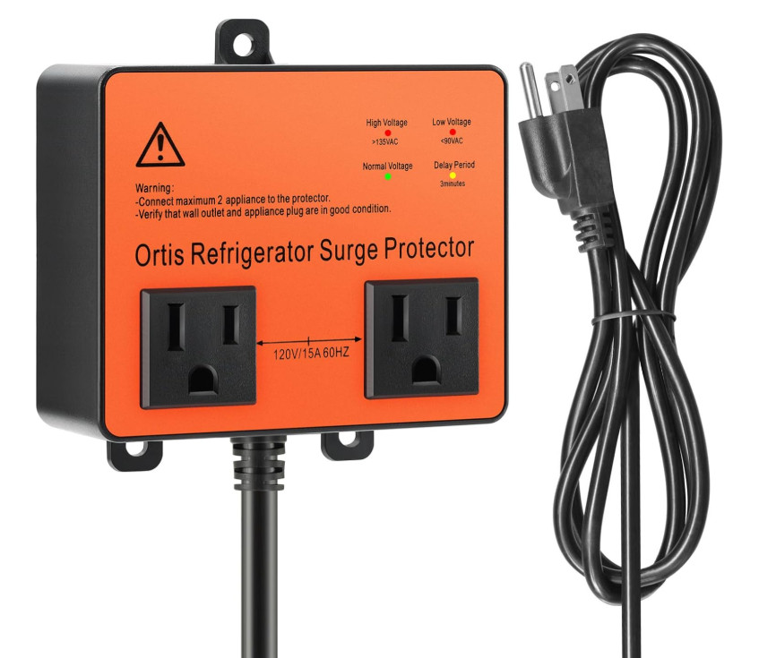 Refrigerator Surge Protector Double Outlet Voltage Protector for Appliances