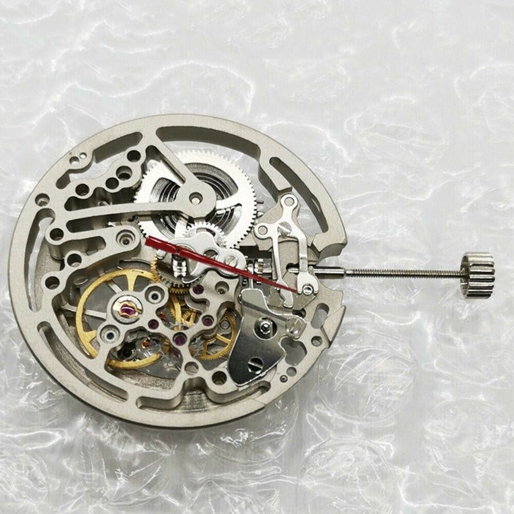 Skeleton 4.7mm Thickness Automatic Watch Movement With Stem For Seagull TY2809