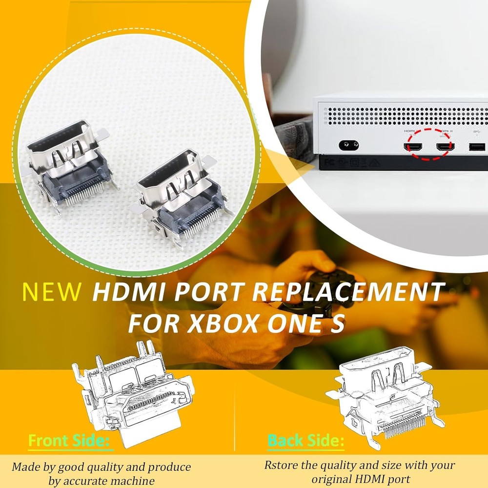 HDMI Port Connector Replacement Socket for Microsoft Xbox One S Game Console Lot