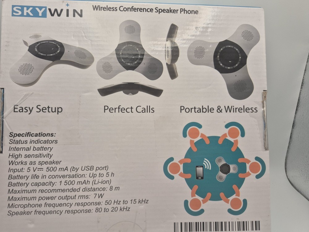 Skywin Bluetooth Conference Speaker with Microphone, Portable Wireless...