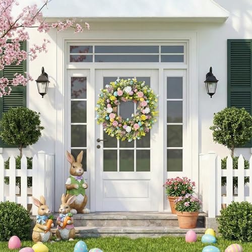 Wreath for Front Door Decorations Egg Door Wreath Decorations, Spring Easter