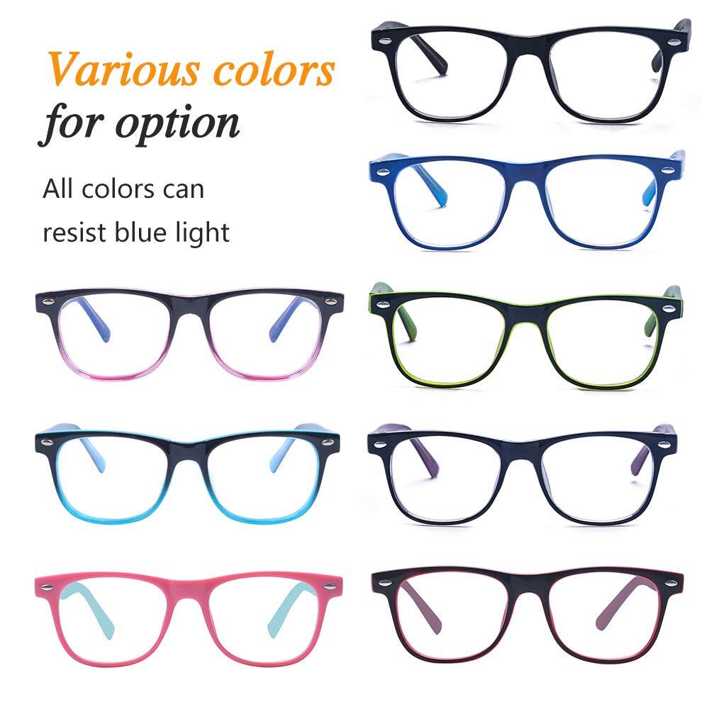 2 Pack Kids Computer Blue Light Blocking Glasses for Boys and Gilrs Age 3-12 ...