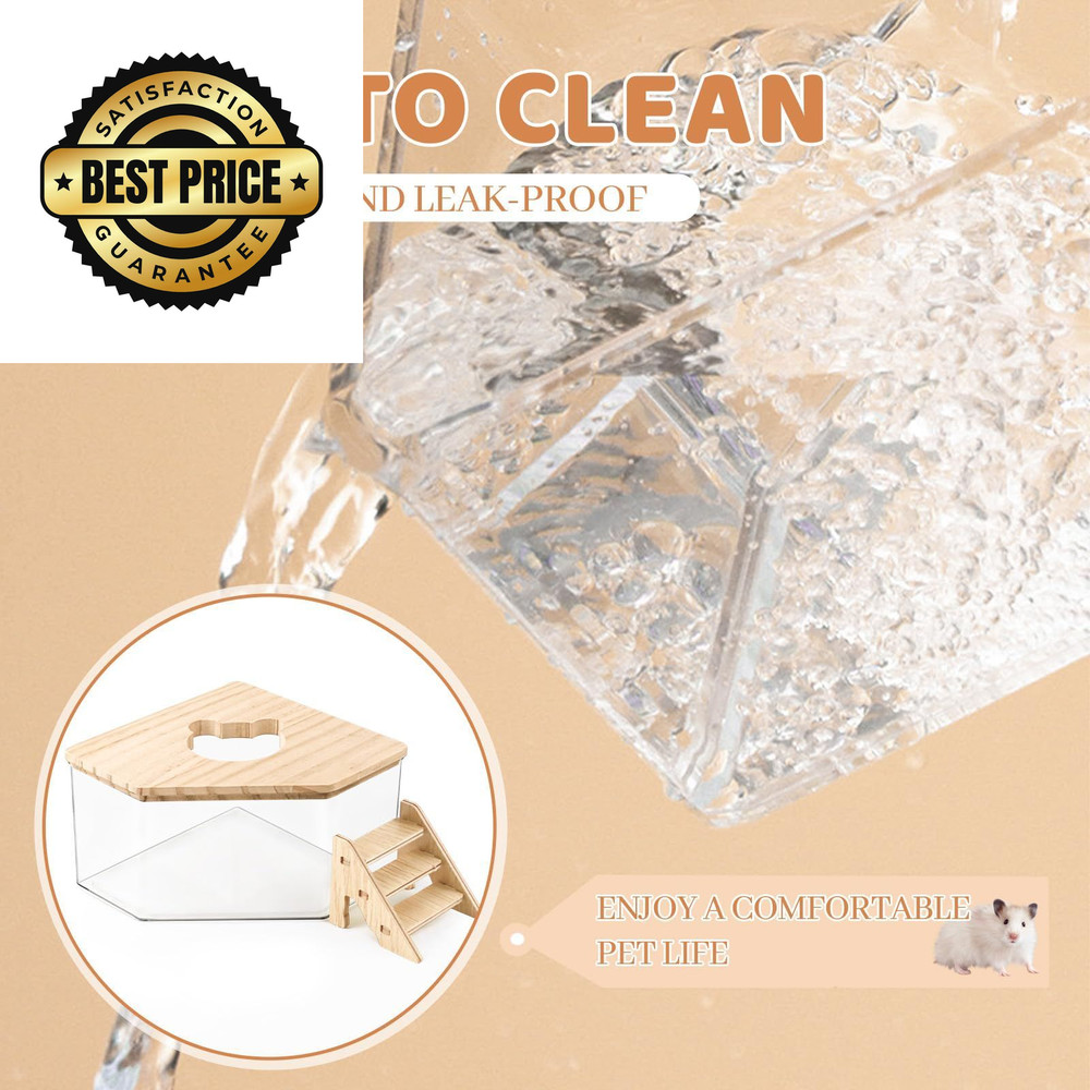 Quxddy Hamster Sand Bath Box Container, M, transparent color